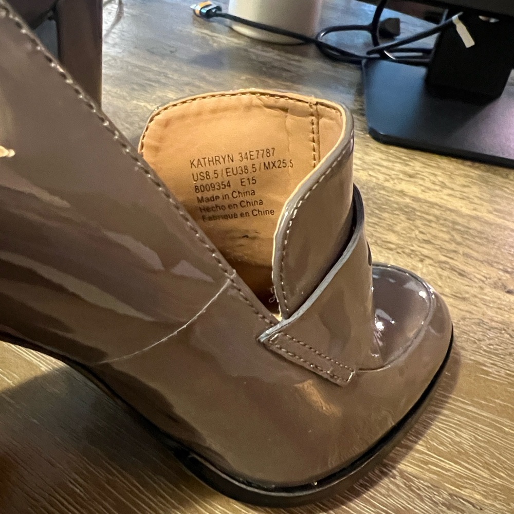 Calvin Klein Patent Leather Gray Heels - Picture 3 of 5